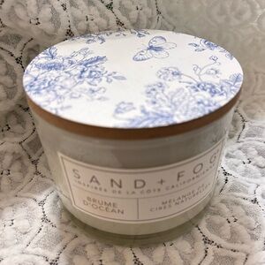 Sand + Fog Ocean Mist Candle with Blue Floral Design